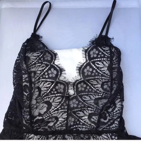 new. black lace fringe teddy - Picture 8 of 10